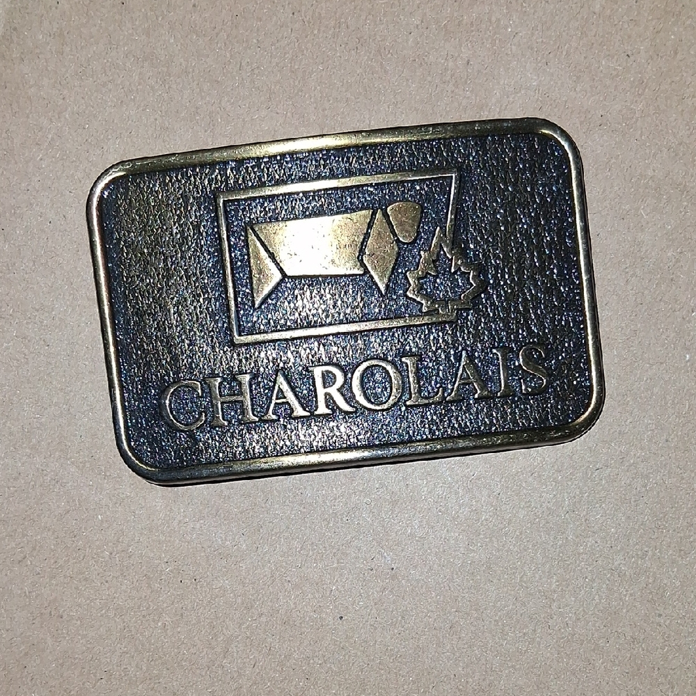Charolais Black and Gold Belt Buckle